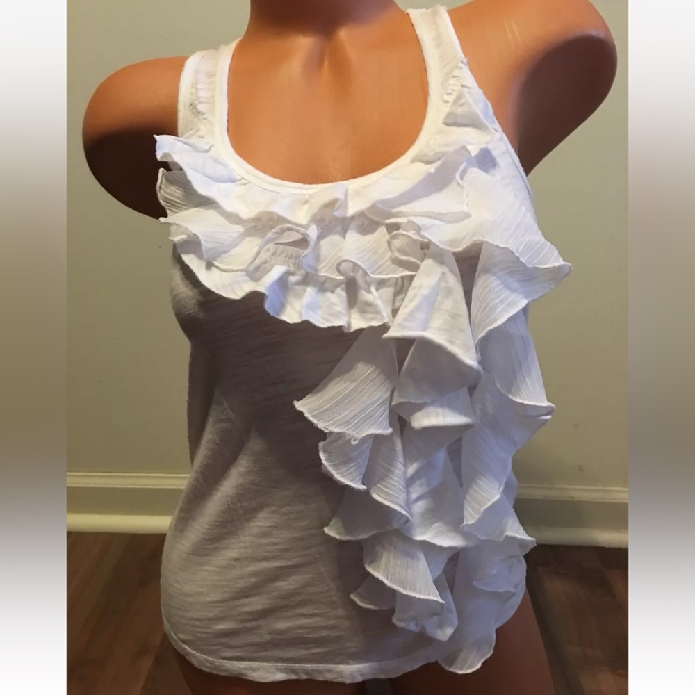 NWOT Abercrombie & Fitch Ruffle Tank Top Size S White